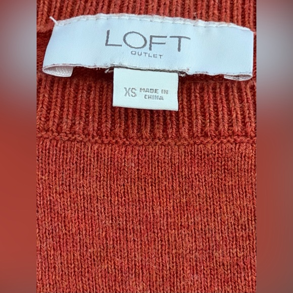 LOFT Crew Neck Pullover Burnt Orange Sweater Size XS. - Picture 6 of 14